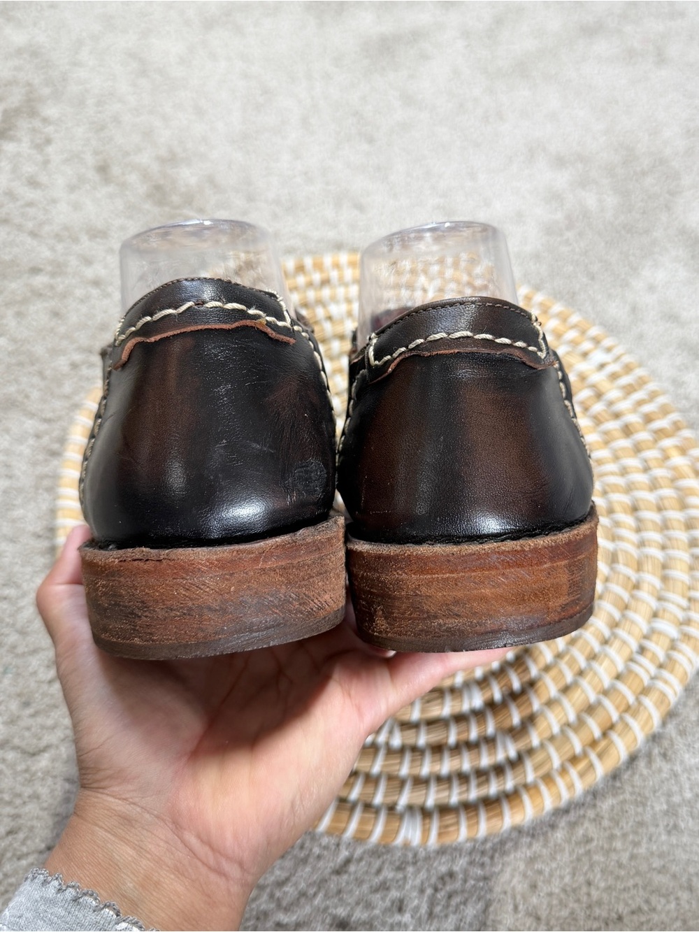 Bed|Stu Women’s Cobbler Series Slip On Shoes Leather in Dark Brown 8 - Picture 7 of 14